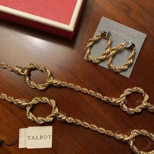 NWT Talbots gold jewelry set